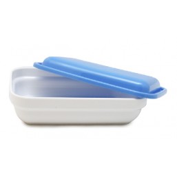 Fuente + tapa rectangular hermética, policarbonato 17x12x4cm