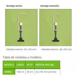 Barandilla abatible acero para cama