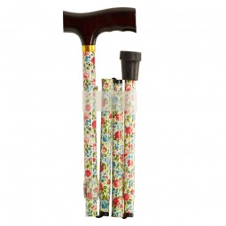 MULETILLA PLEGABLE DE ALUMINIO "JARDIN" CON PUÑO MADERA