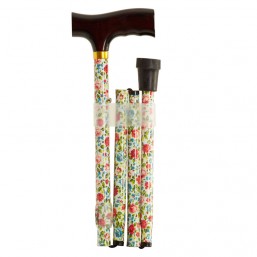 MULETILLA PLEGABLE DE ALUMINIO "JARDIN" CON PUÑO MADERA