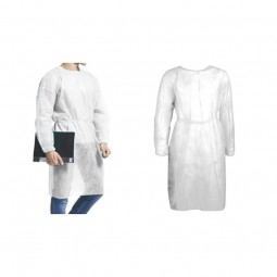 Bata desechable blanca de atar