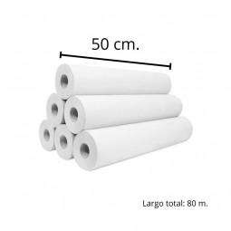 Caja de 6 rollos de papel camilla 0.50 x 80