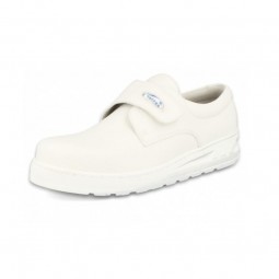 Zueco laboral con cierre de velcro blanco