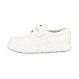 Zueco laboral con cierre de velcro blanco