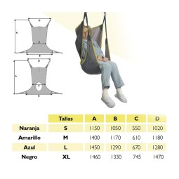 tallas arnes estandar