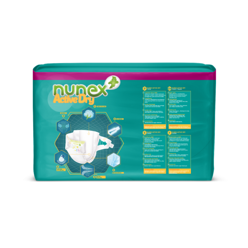 PAÑALES DE BEBE NUNEX ACTIVE DRY T6 40 UD