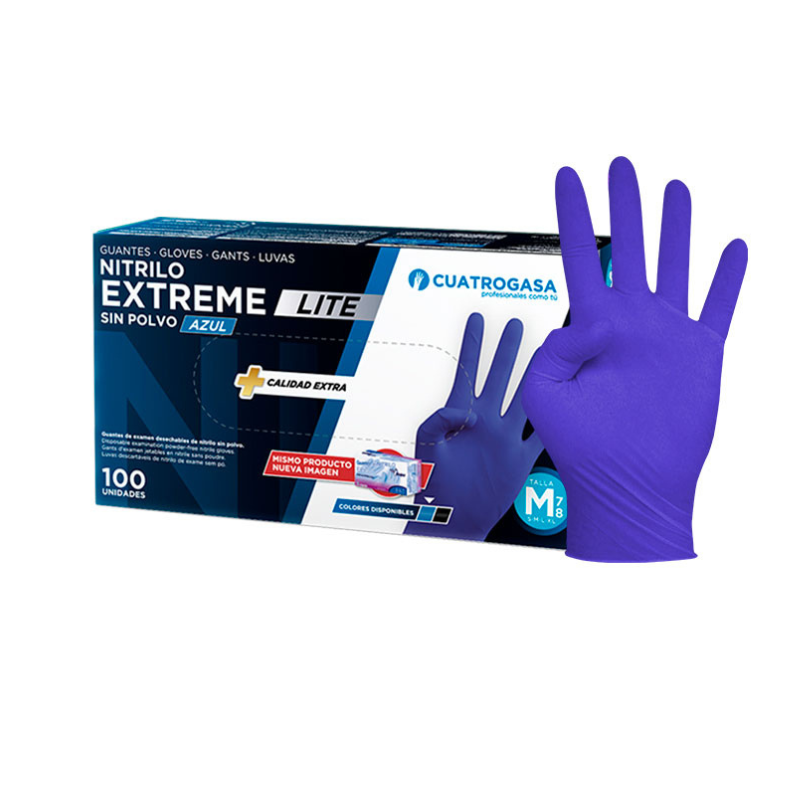 GUANTES NITRILO SIN POLVO EXTREME LITE AZUL - 100 UNDS GUANTES NITRILO SIN POLVO EXTREME LITE AZUL - 100 UNDS