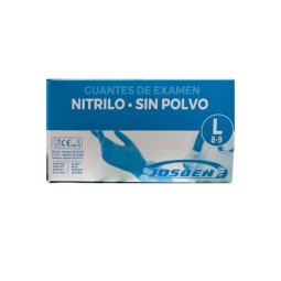 GUANTES NITRILO AZUL SIN POLVO JOSBEN - 100 UNDS