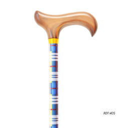 MULETILLA DE ALUMINIO EXTENSIBLE ESTAMPADA CUADROS AZUL