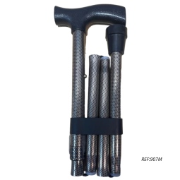 MULETILLA PLEGABLE CUADROS MARRON Y PUÑO PLASTICO