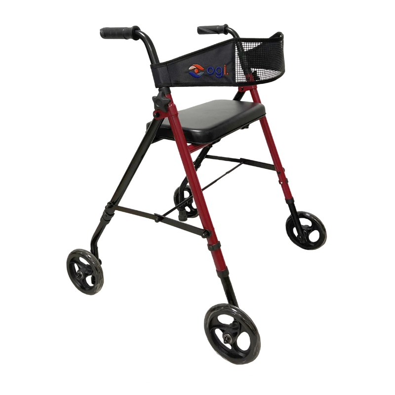  DCFV Andador con freno, andador de pie con asiento y ruedas  grandes, altura ajustable para ancianos : Salud y Hogar