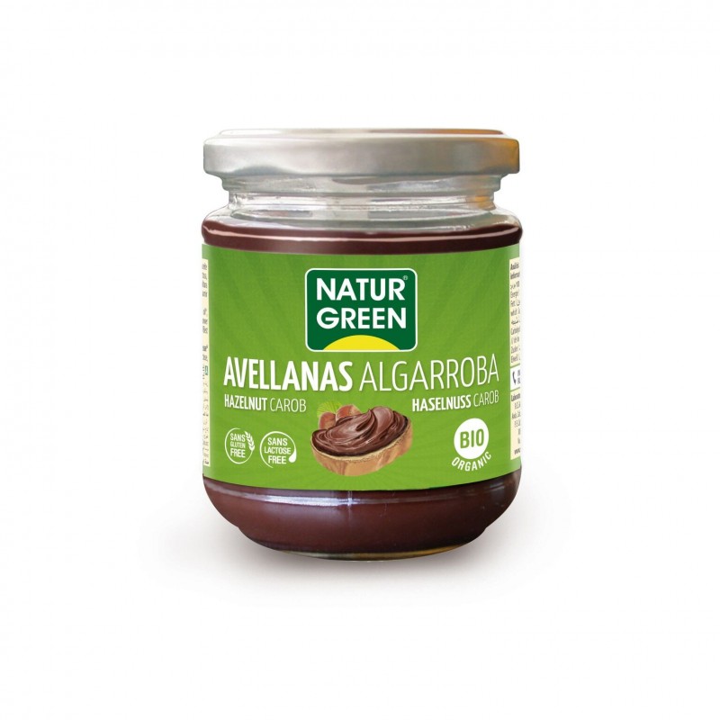 Bote de Crema de avellanas algarroba Bio Naturgreen 200 g