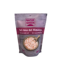 Envase de Sal Rosa del Himalaya Gruesa Naturgreen 500 gr.