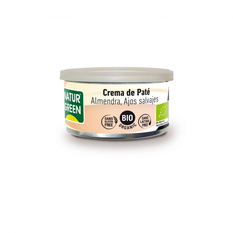 Tarrina de Crema Paté Almendra Ajos Salvajes Bio Naturgreen 125 g