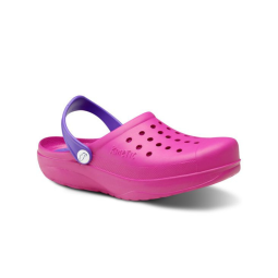 ZUECO LABORAL KINETIC FUCSIA CON TIRA LAVANDA FELIZ CAMINAR