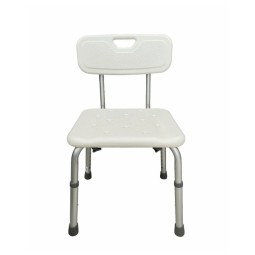 SILLA DE DUCHA DE ALUMINIO CON RESPALDO