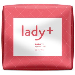 LADY+ COMPRESA HIGIÉNICA FEMENINA SUPER CON ALAS - 20 UNDS