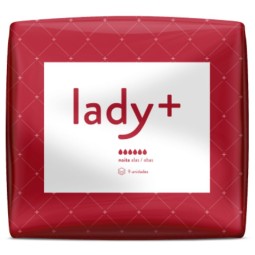 LADY+ COMPRESA HIGIÉNICA FEMENINA NOCHE CON ALAS - 18 UNDS