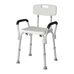 SILLA DE DUCHA CON REPOSABRAZOS Y RESPALDO