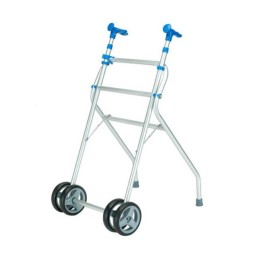 ANDADOR DE ALUMINIO PLEGABLE CON 2 RUEDAS