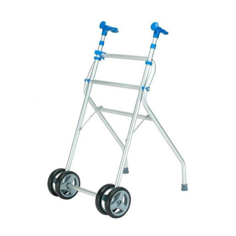 ANDADOR DE ALUMINIO PLEGABLE CON 2 RUEDAS
