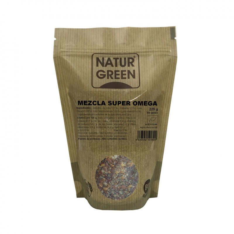 Bolsa Doypack de Mezcla Super Omega Bio Naturgreen 225 g