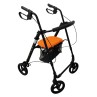 ANDADOR ROLLATOR NEGRO CON FRENOS EN EMPUÑADURAS