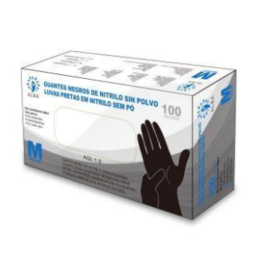 GUANTES NITRILO NEGRO SIN...