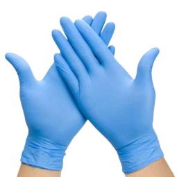 GUANTES NITRILO AZUL SIN...