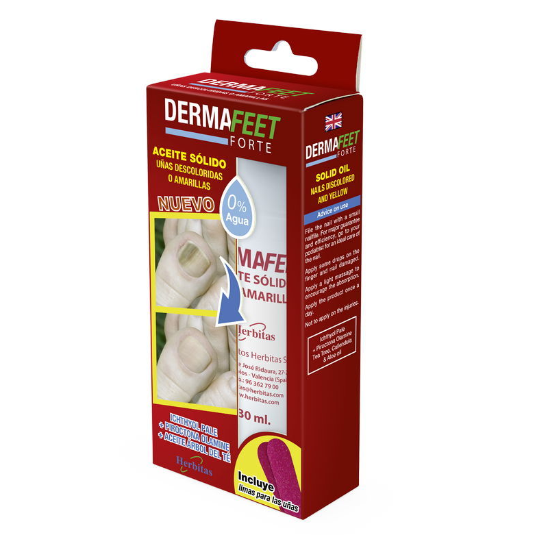 Derma Feet Forte Aceite Sólido Uñas Amarillas. Herbitas
