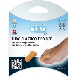 Tubo elástico con gel tipo dedil forrado