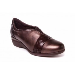 Zapato piel y licra marron Dr. Cutillas 55926