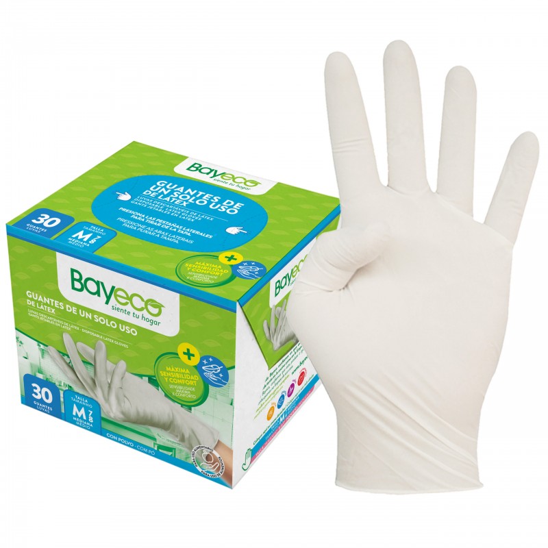 Guantes de un solo uso - látex con polvo Guantes de un solo uso - látex con polvo