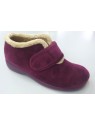 ZAPATILLA MUJER ALTA BORREGUITO BURDEOS GARZON