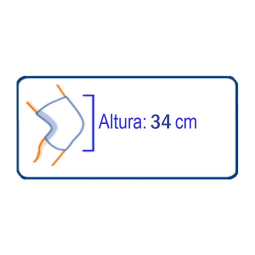 altura de la rodillera 24 cm RODILLERA DE NEOPRENO CON ARTICULACIONES POLICÉNTRICAS Y  ABERTURAS EN MUSLO