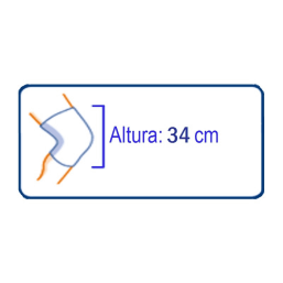 altura de la rodillera 24 cm RODILLERA DE NEOPRENO CON ARTICULACIONES POLICÉNTRICAS Y  ABERTURAS EN MUSLO