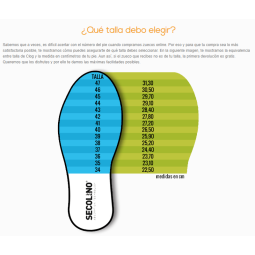 Tallas zueco secolino