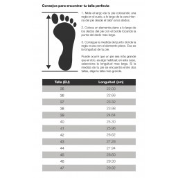 Tabla de tallas zueco Feliz Caminar