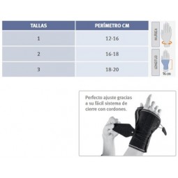 Muñequera semirrígida con férulas palmar-dorsal-pulgar Fast Lacing