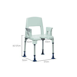 Silla de ducha Aquatec Pico 3 en 1 medidas
