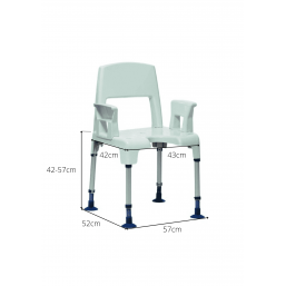 Silla de ducha Aquatec Pico 3 en 1 medidas