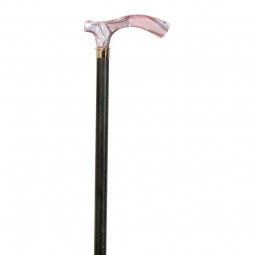 Muletilla de haya gris con puño de metacrilato color rosa 203