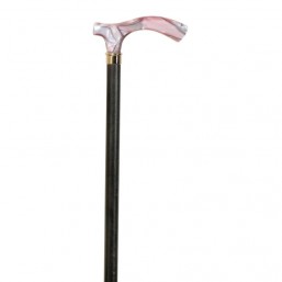 Muletilla de haya gris con puño de metacrilato color rosa 203