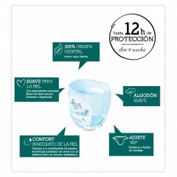 PANTS INFANTIL ECOLÓGICO MOLTEX PURE NATURE TALLA 5 (9-14 KG)