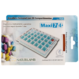 Pastillero semanal 4 tomas diarias caja