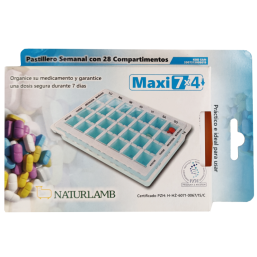 Pastillero semanal 4 tomas diarias caja